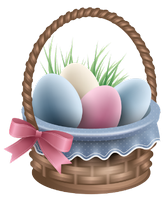 easter basket with eggs